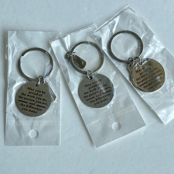 NEW 3pc Thank You Gifts Keychain Appreciation Keychain Stainless Steel Keyring - Picture 6 of 6